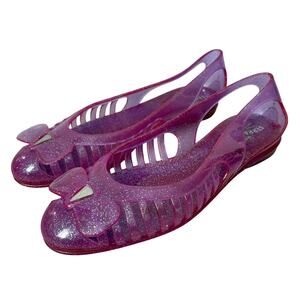 Salvatore Ferragamo Purple Glitter Jelly Flats Size 10